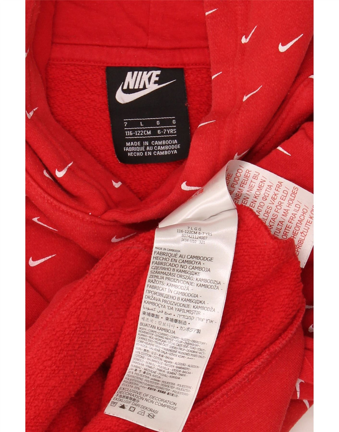 Nike drenge hættetrøje 6-7 år rød bomuld