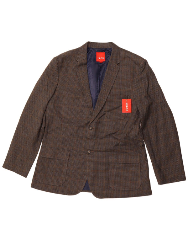 IZOD Herre 2-knaps blazerjakke UK 42 XL Grå ternet polyester