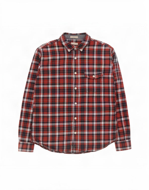 White Stuff Herre Classic Fit Flanelskjorte Medium Rød Ternet Bomuld