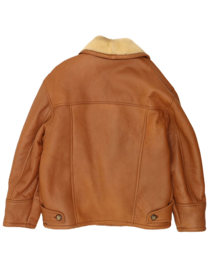 Vintage Herre Shearling Jacket IT 50 Large Brown Shearling