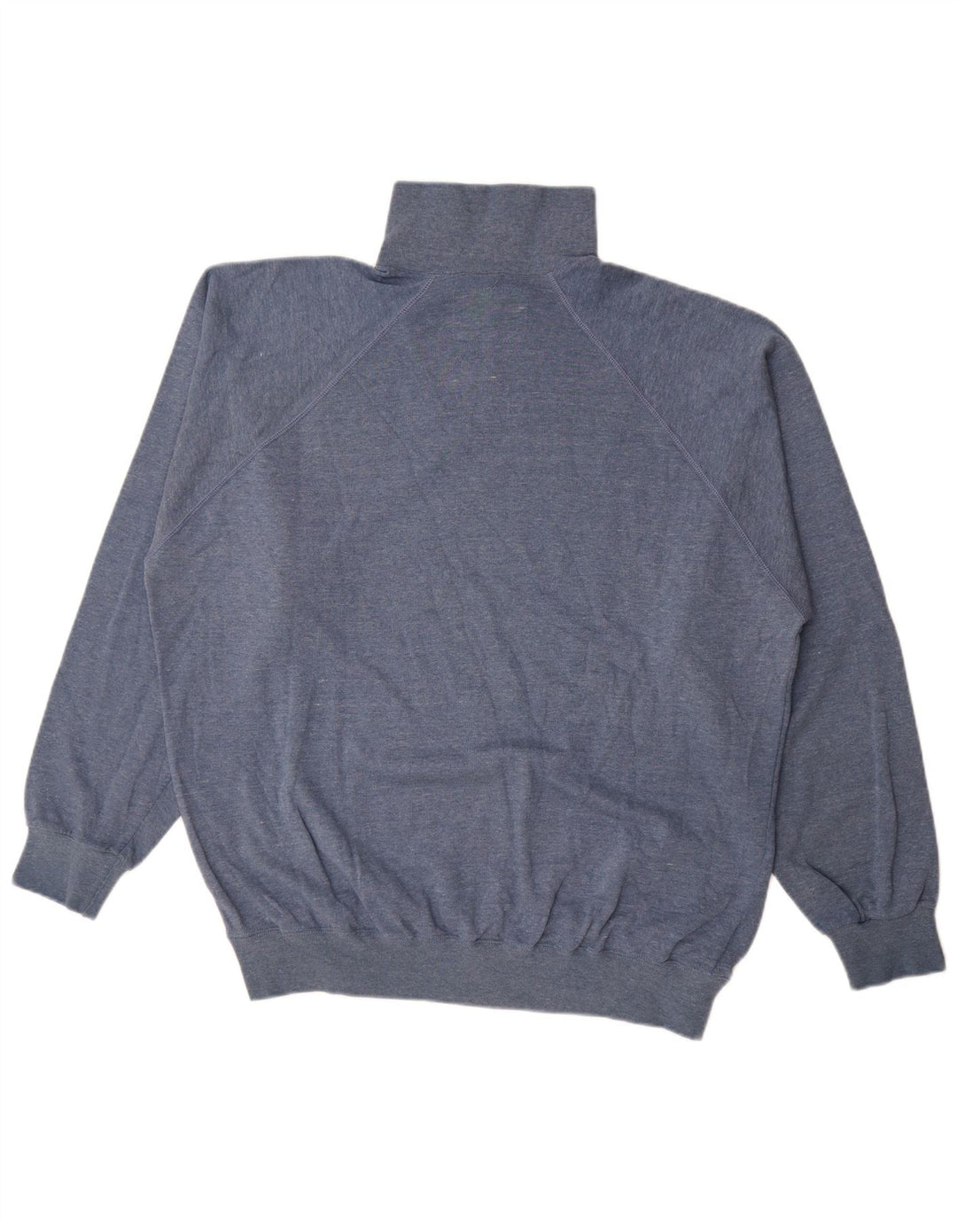 Champion Herre Zip Neck Sweatshirt Jumper XL Blå Bomuld