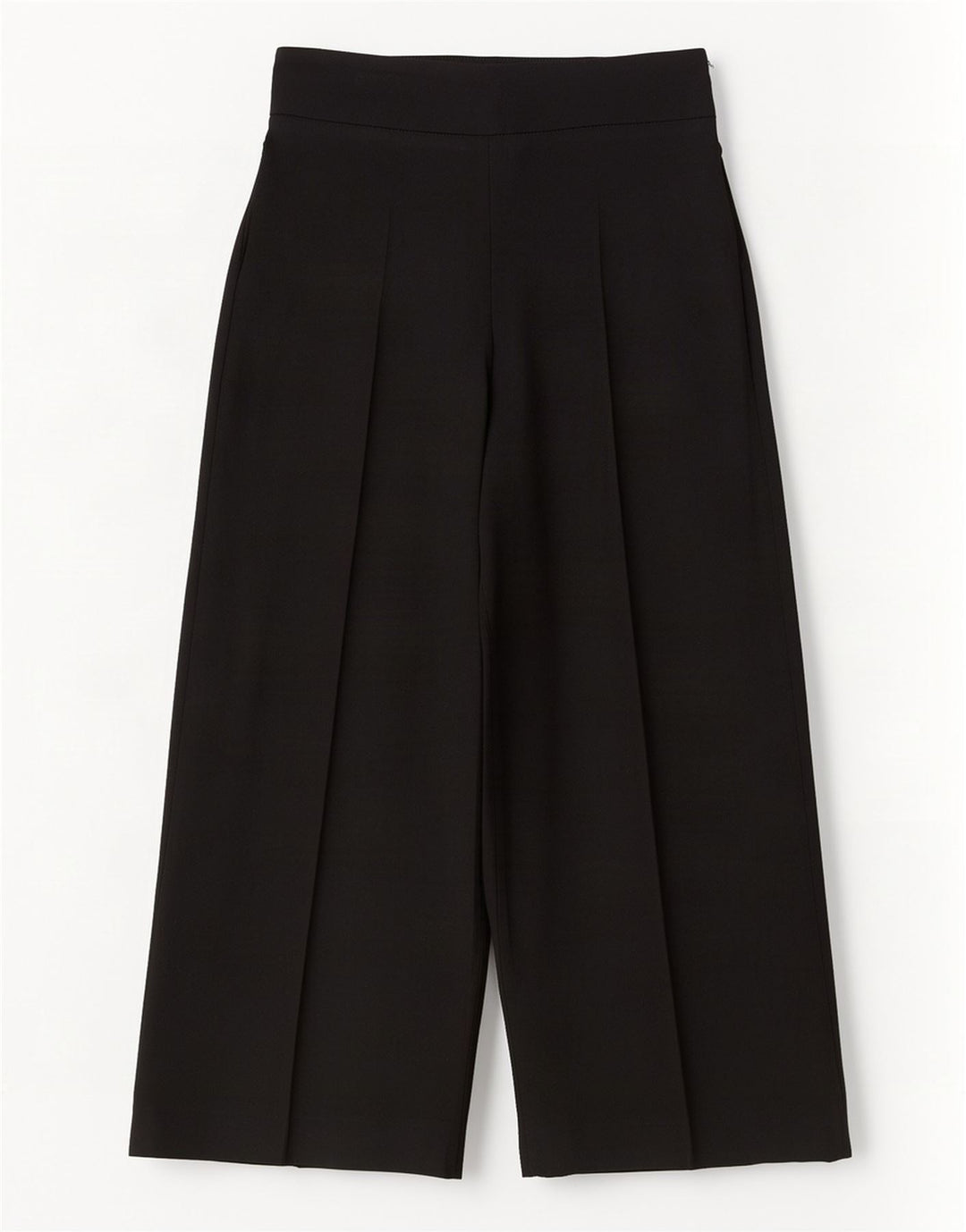 Zara Womens Wide Leg Cropped Trousers Medium W28 L25 Sort Polyester