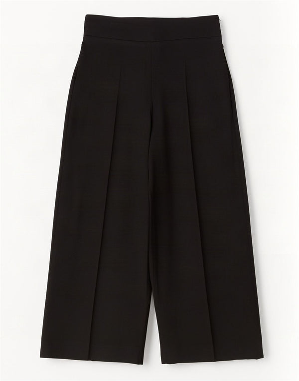 Zara Womens Wide Leg Cropped Trousers Medium W28 L25 Sort Polyester