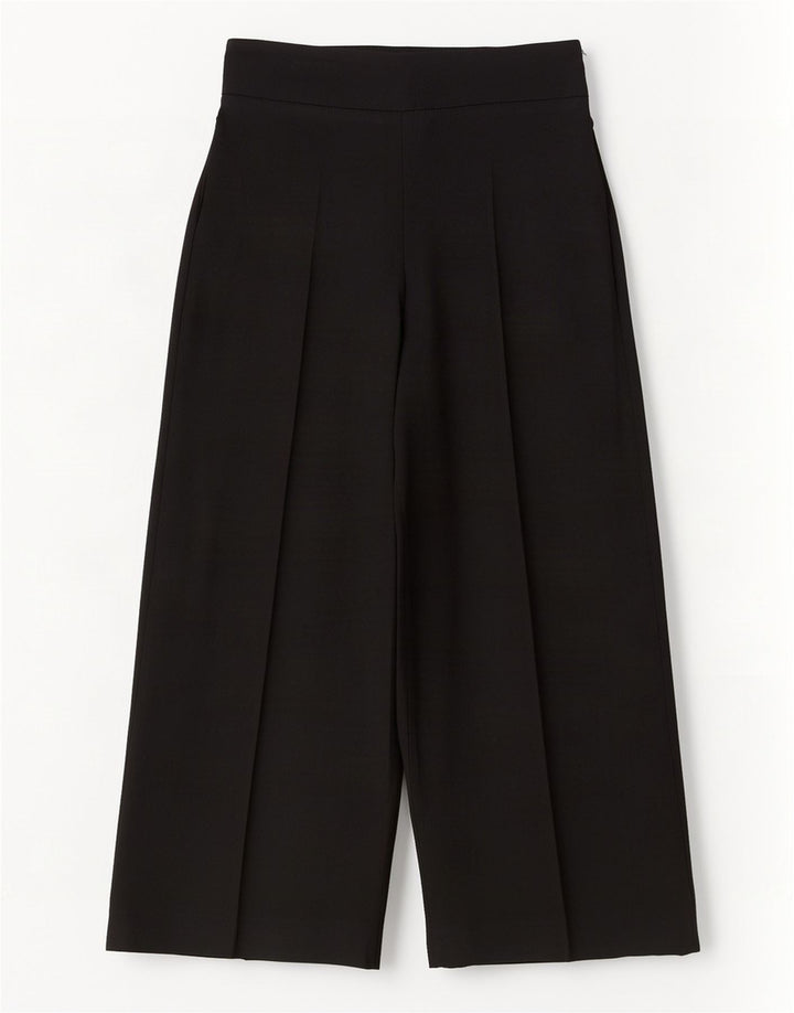 Zara Womens Wide Leg Cropped Trousers Medium W28 L25 Sort Polyester