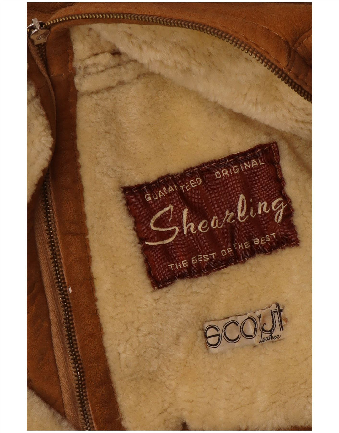 Vintage Herre Shearling Jacket UK 36 Small Beige Shearling