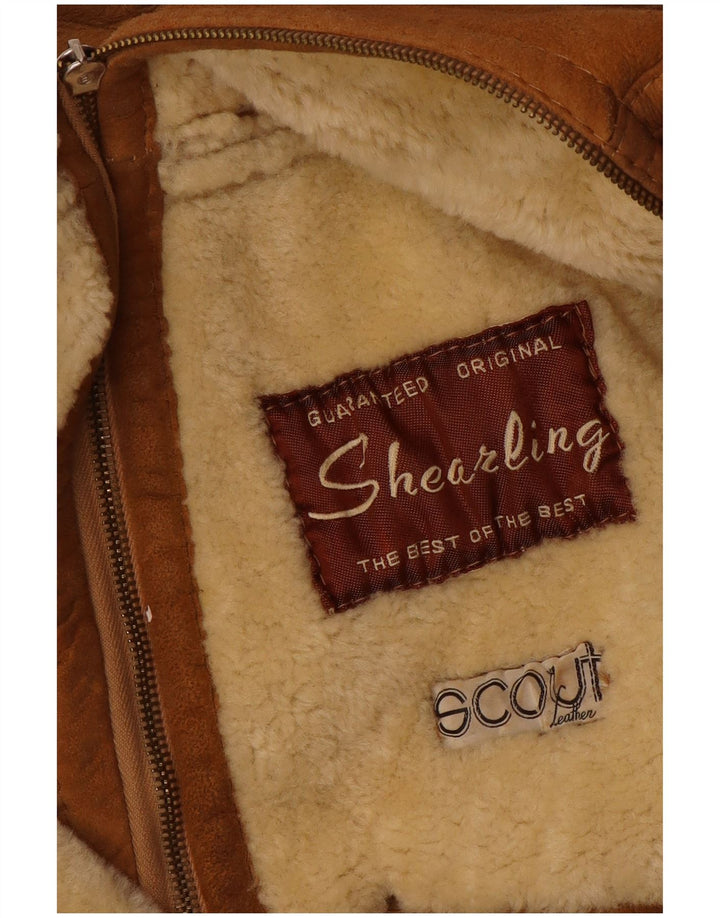 Vintage Herre Shearling Jacket UK 36 Small Beige Shearling