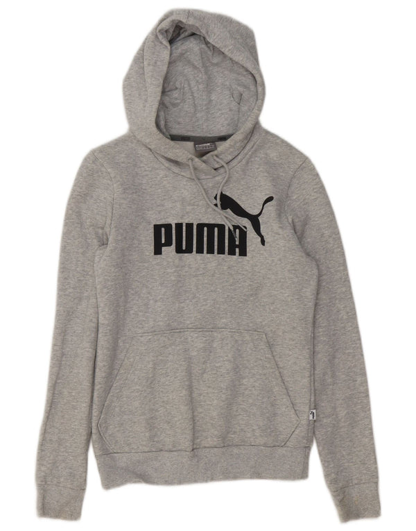 Puma Graphic Hoodie Jumper UK 6 XS Grå Flecked Bomuld