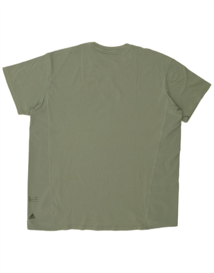 ADIDAS Herre T-Shirt Top 2XL Grøn Bomuld