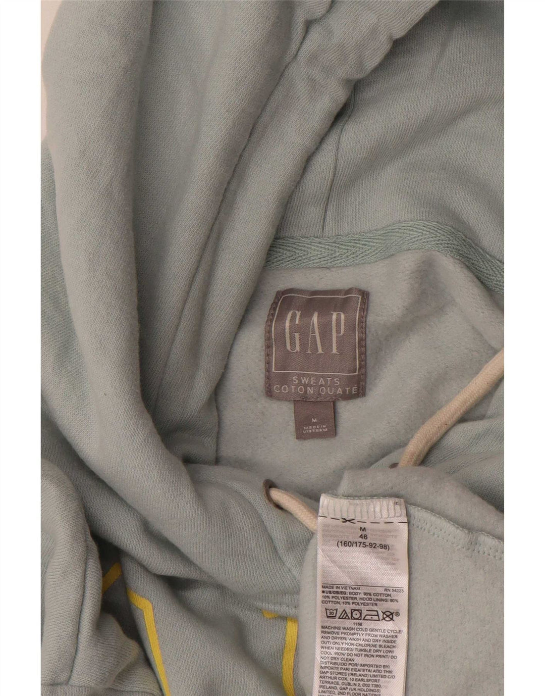Gap Womens Grafisk Oversized Hoodie Jumper UK 14 Medium Blue Cotton