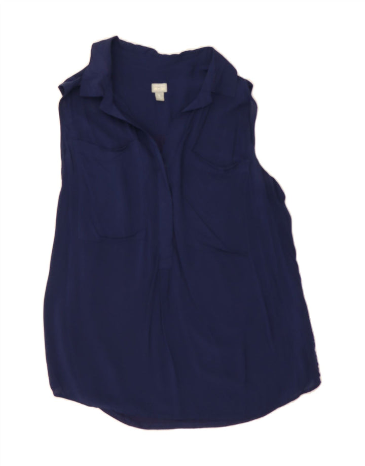 CONVERSE Womens Sleeveless Shirt Blouse UK 16 Large Navy Blue Rayon Vintage Converse and Second-Hand Converse from Messina Hembry 
