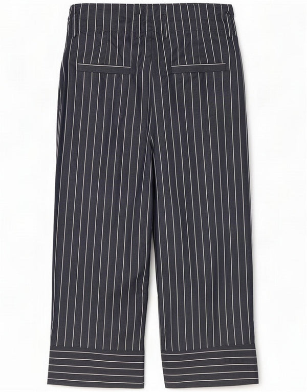Massimo Dutti Womens High Waist Cropped Trousers EU 38 Small W28 L24 Navy B