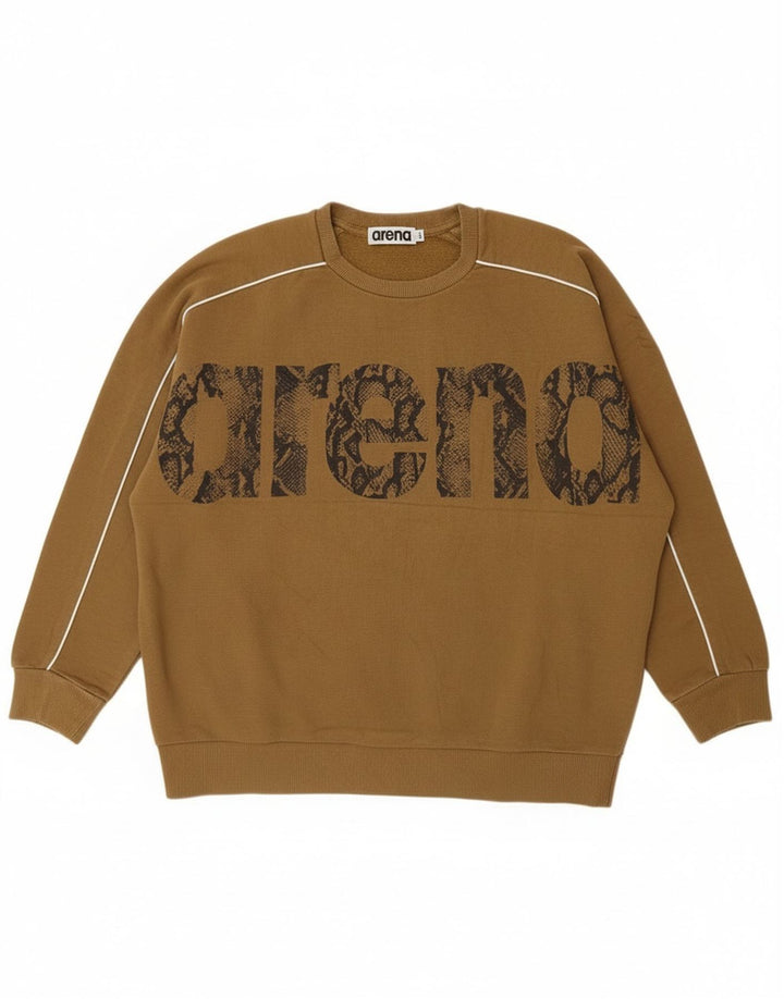 Arena Herre Grafisk Sweatshirt Jumper Stor Khaki Bomuld