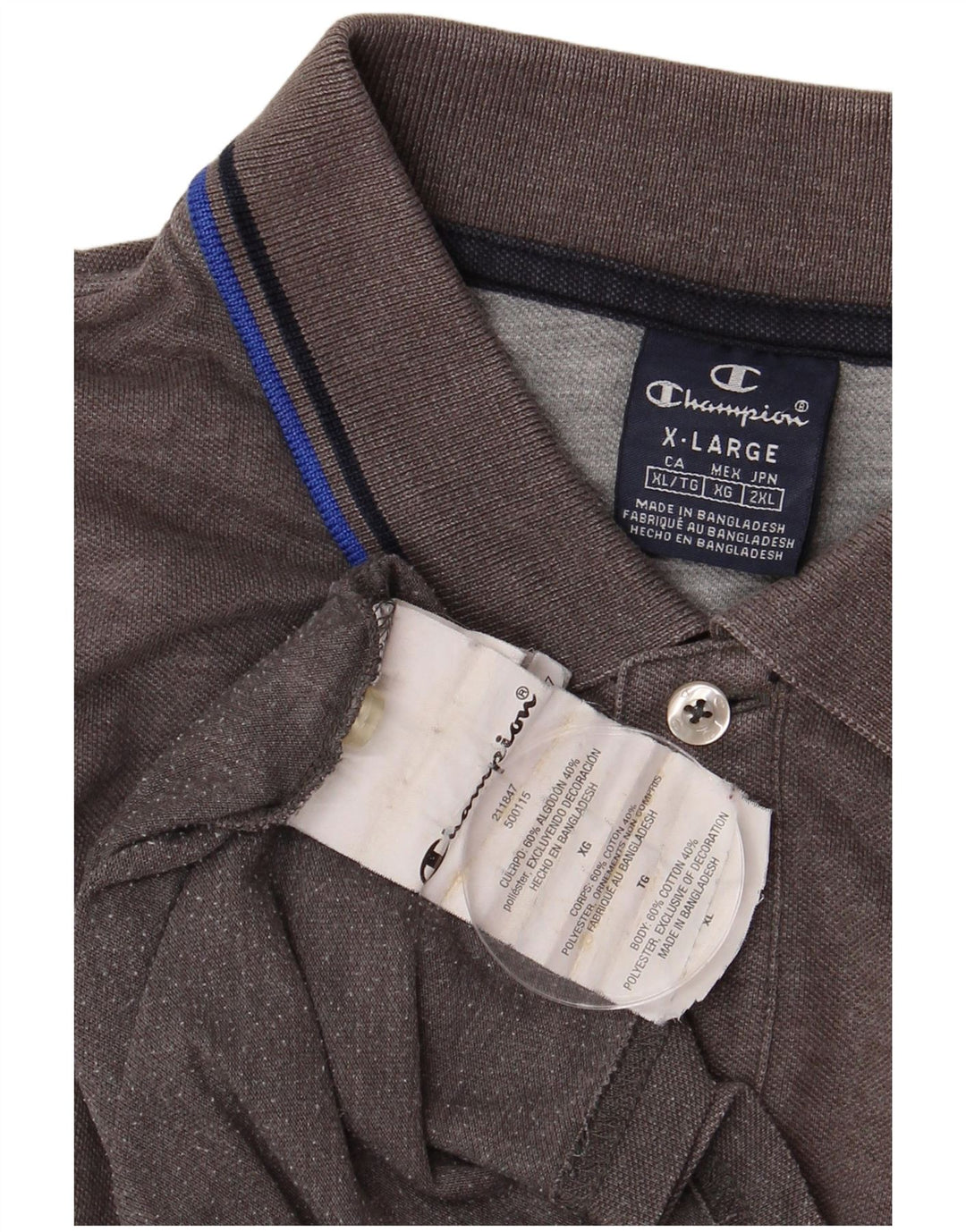 CHAMPION Poloshirt til mænd XL Grå Bomuld
