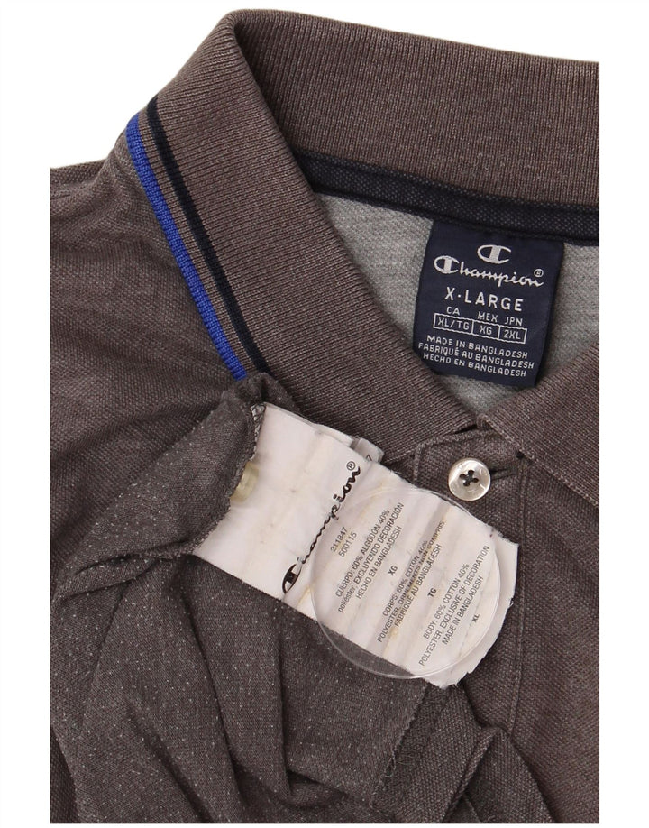 CHAMPION Poloshirt til mænd XL Grå Bomuld