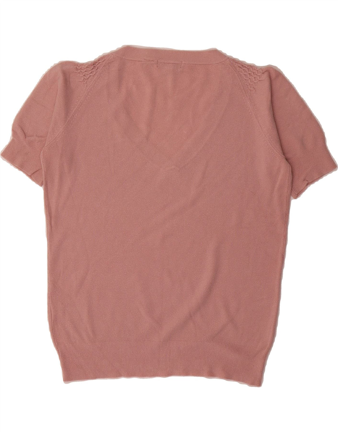 TED BAKER Womens Short Sleeve V-Neck Jumper Sweater Size 3 Medium Pink Vintage Ted Baker and Second-Hand Ted Baker from Messina Hembry 