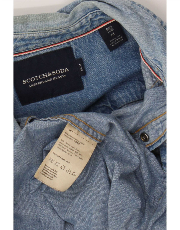 Scotch & Soda Herre Slim Denim Shirt Medium Blue Bomuld