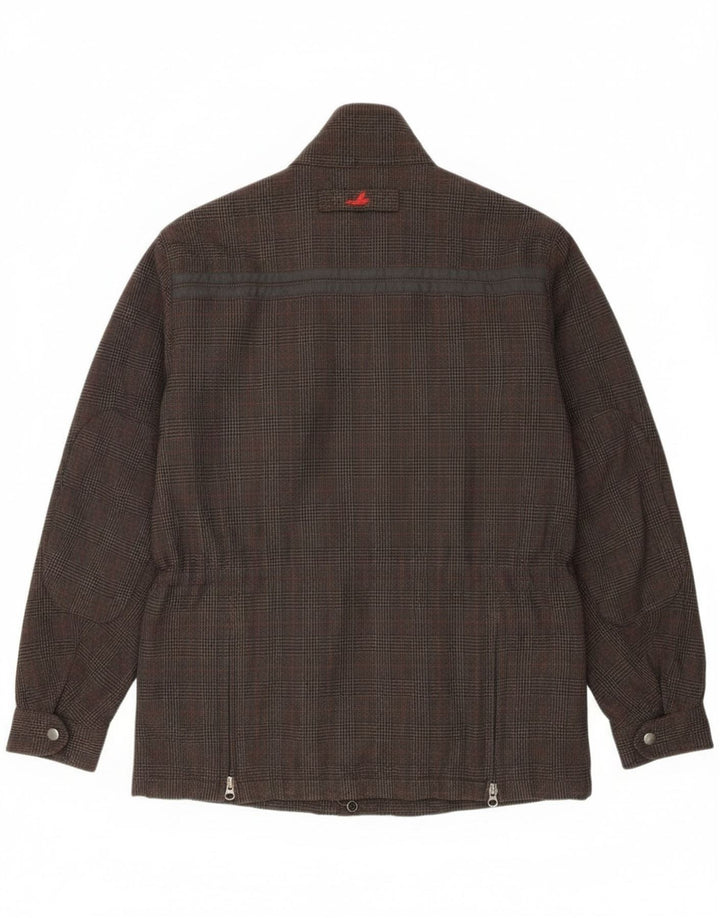 Museum Herre Windbreaker Jacket UK 40 Large Brown Houndstooth Bomuld