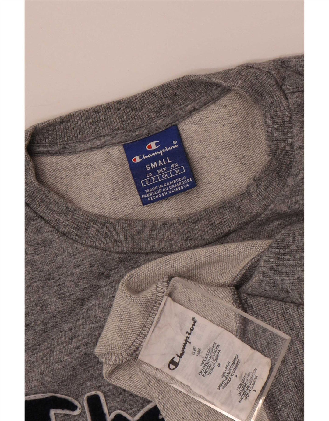 Champion Herre grafisk sweatshirt Jumper lille grå flækket bomuld