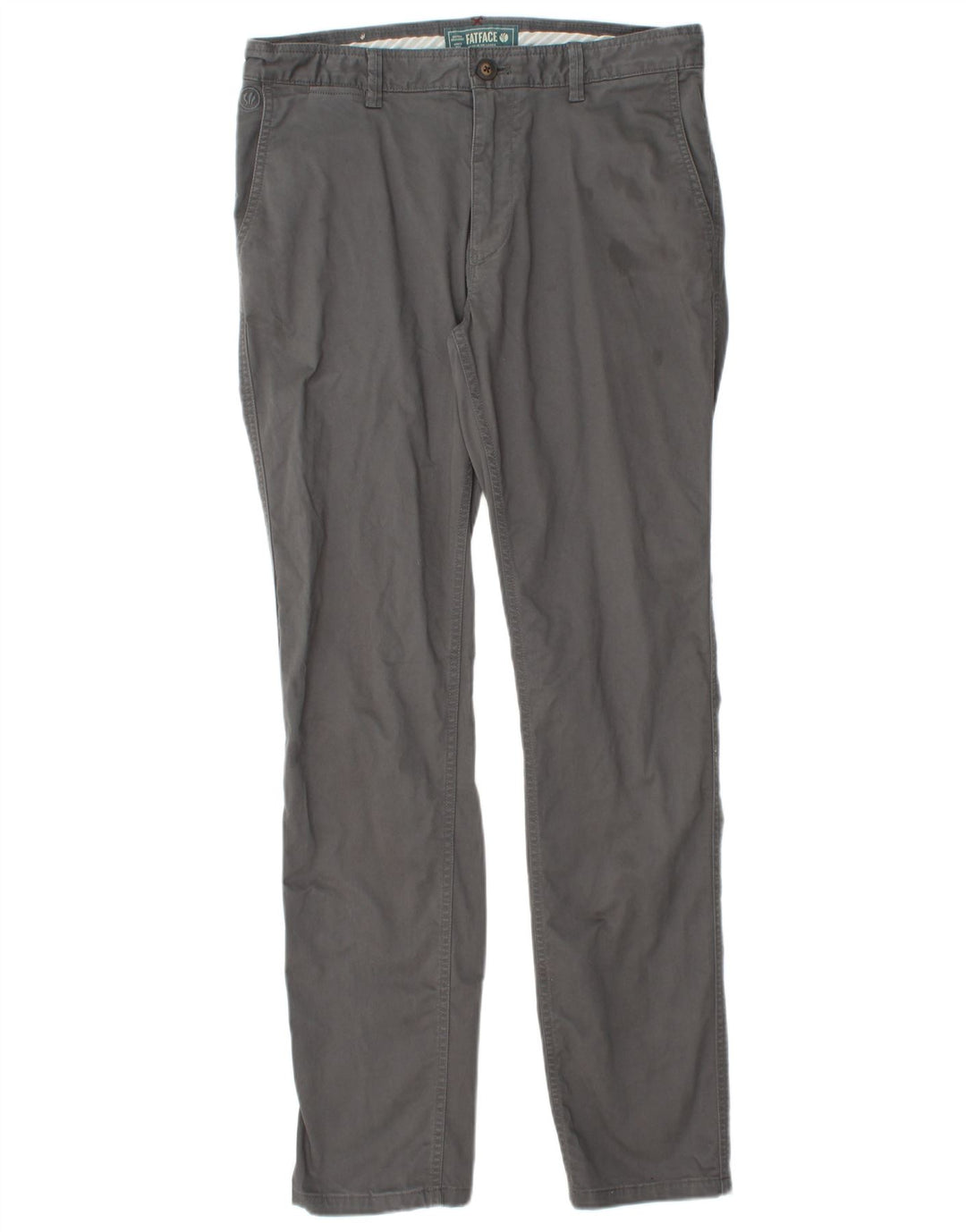 FAT FACE Herre Slim Chino Bukser W30 L32 Grå Bomuld