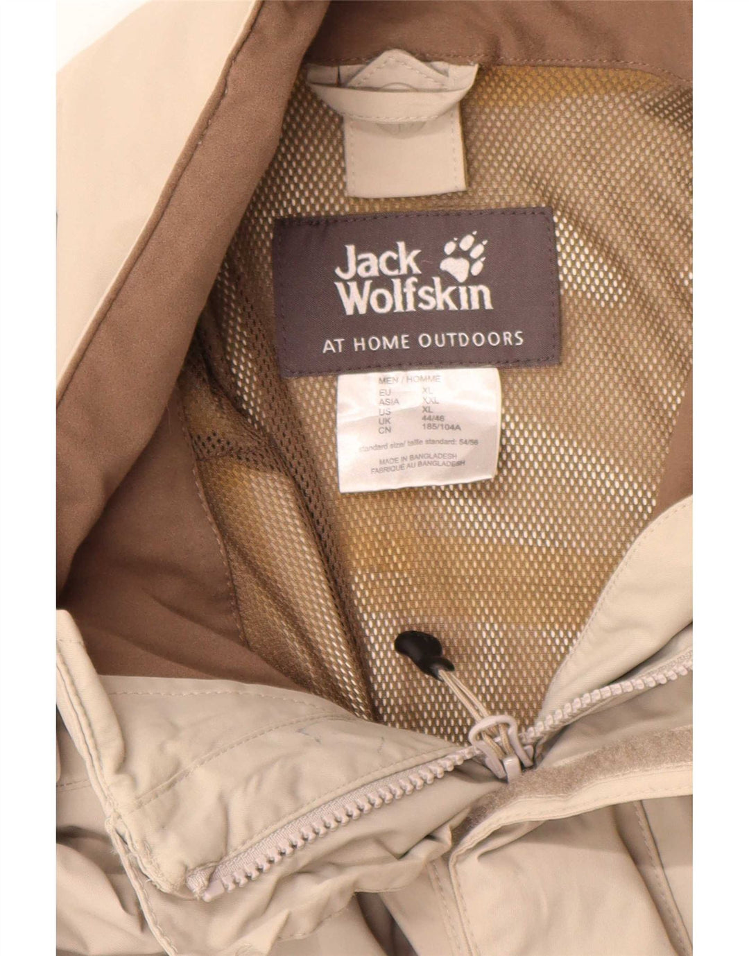 Jack Wolfskin Regnjakke til mænd UK 44/46 XL Beige Colourblock Polyamid