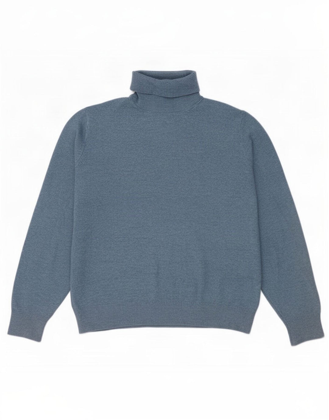 Marks & Spencer Dame Rullehals Sweater UK 14 Medium Blue Polyester
