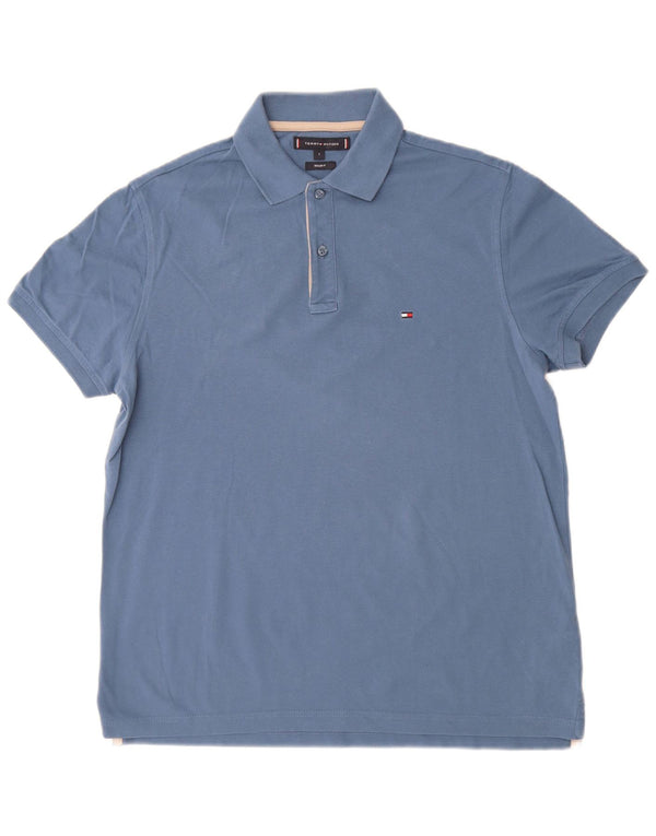 TOMMY HILFIGER Herre Regular Fit Polo Shirt Lille blå bomuld