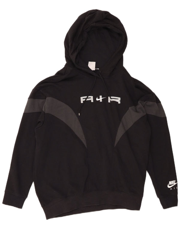 Nike Herre Grafisk Loose Fit Hoodie Jumper Medium Sort Colourblock Bomuld