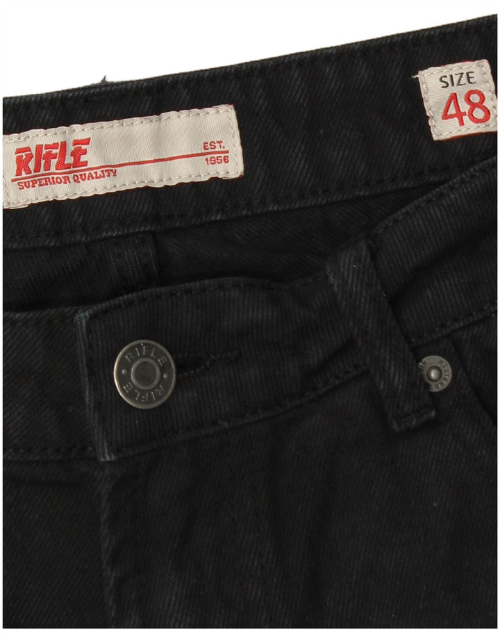 Rifle Herre Distressed Denim Shorts IT 48 Medium W32 Sort Bomuld