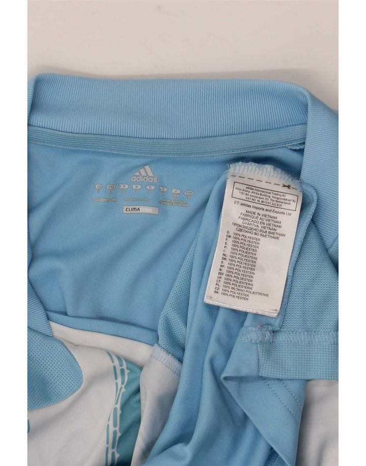 Adidas Herre Climacool T-Shirt Top Stor Blå Stribet Polyester