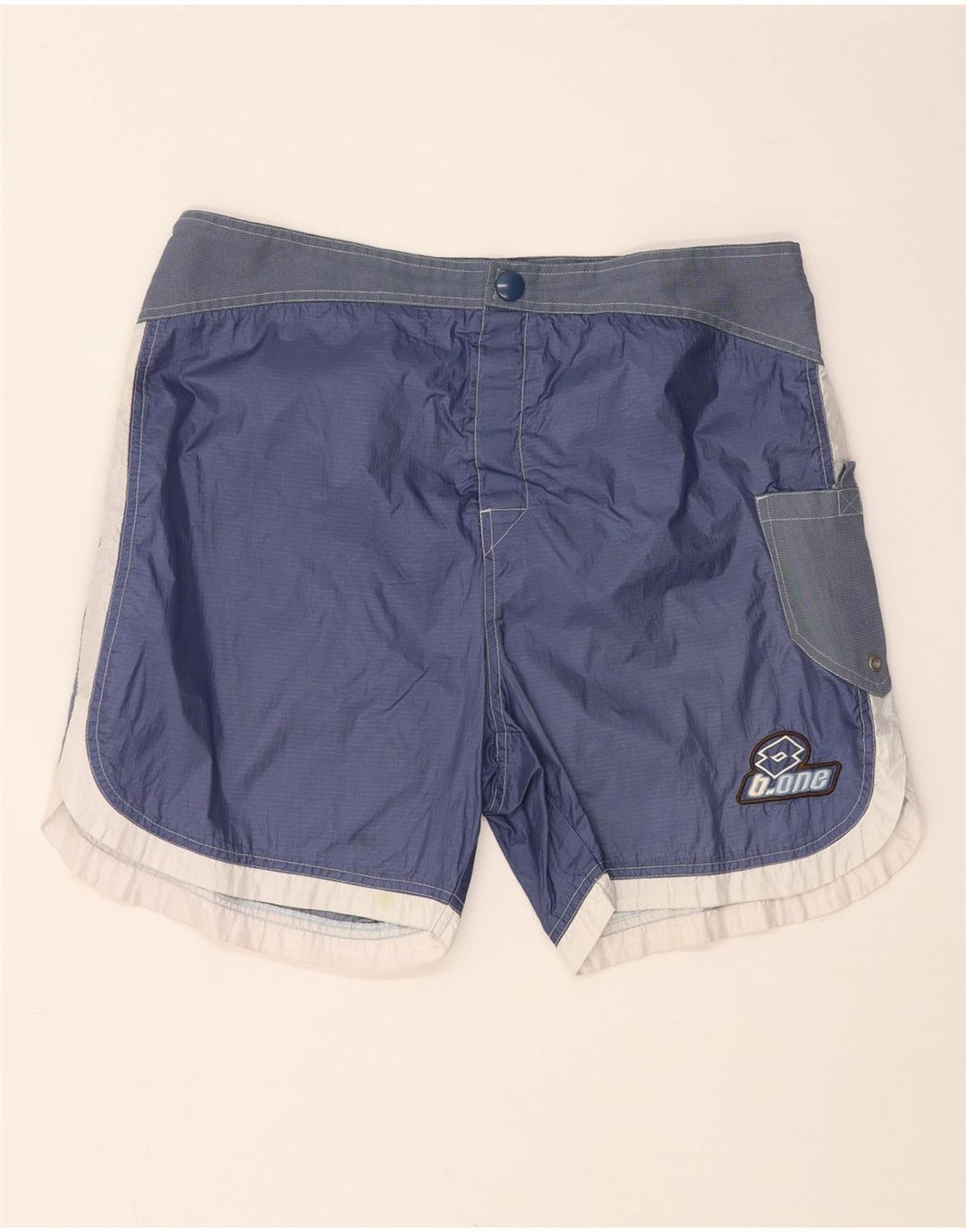 LOTTO Badeshorts til mænd UK 40/42 Large W34 Navy Blue Colourblock Nylon