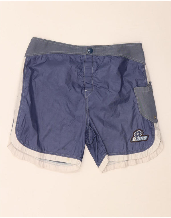 LOTTO Badeshorts til mænd UK 40/42 Large W34 Navy Blue Colourblock Nylon
