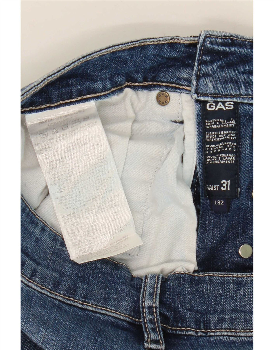 Gas Dame Slim Jeans W31 L27 Blå Bomuld