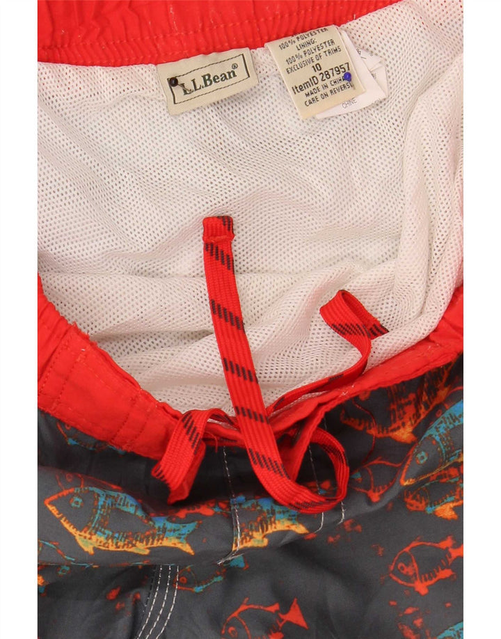 L.L.Bean drenge grafiske svømmeshorts 9-10 år grå polyester