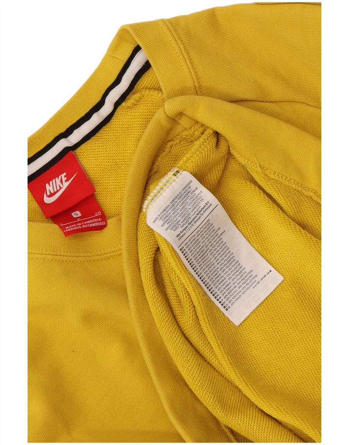 Nike Mens Sweatshirt Jumper Small Yellow Cotton