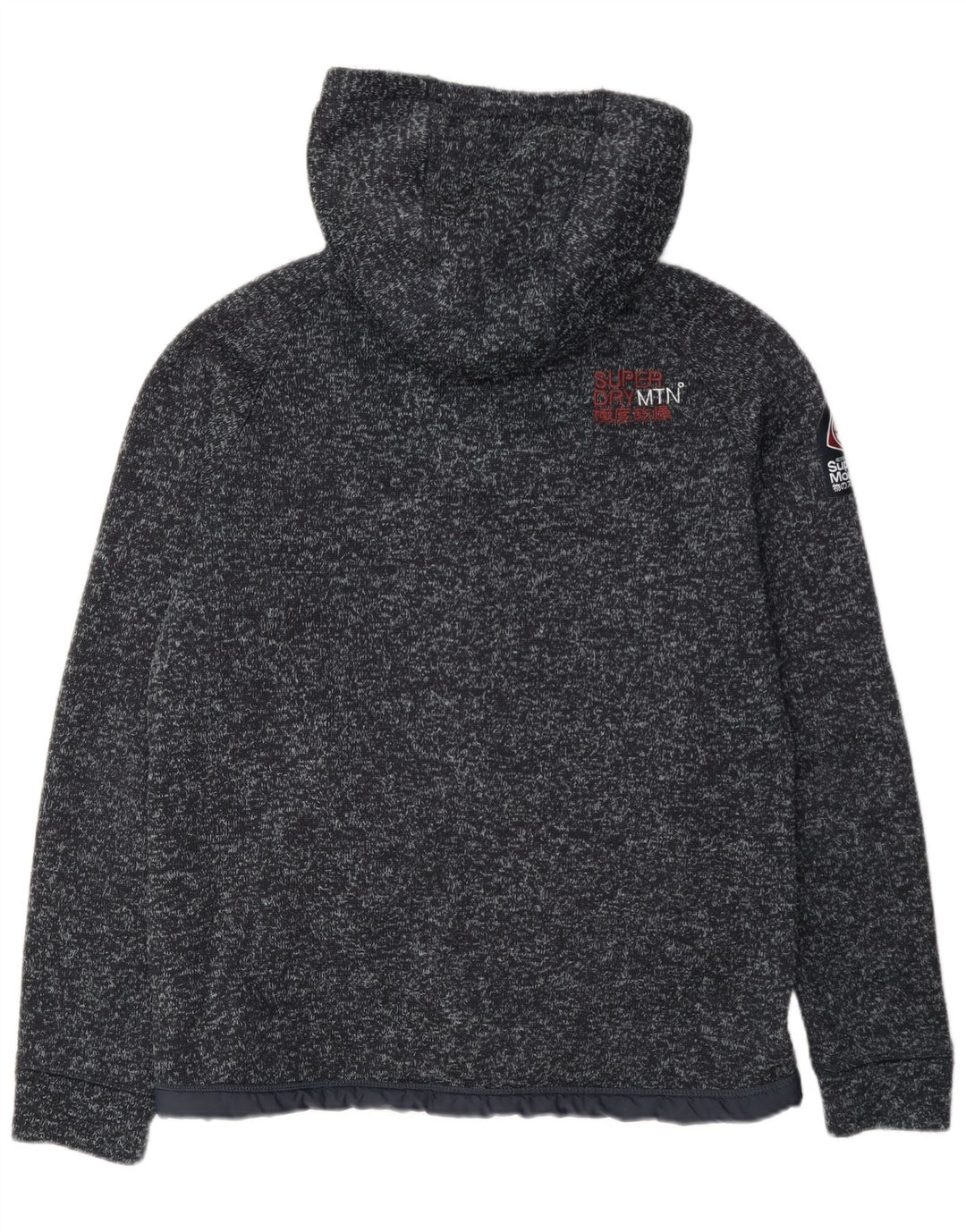 Superdry Træningsdragt med hætte til mænd Topjakke Large Navyblå Flecked Polyester