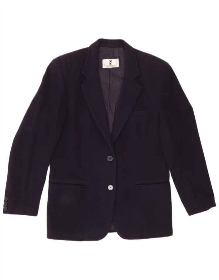 OLIVER BY VALENTINO Dame 2-knaps blazerjakke IT 42 Medium Navyblå