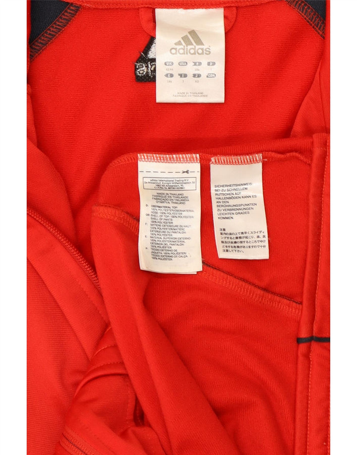 Adidas Træningsdragt til mænd Top jakke UK 42/44 Large Red Colourblock Polyester