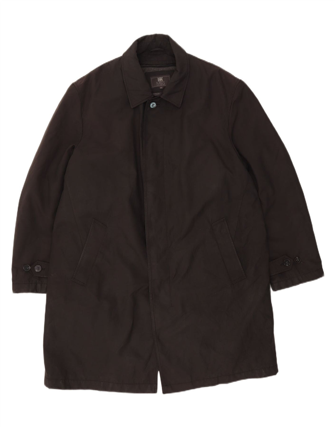 Marks & Spencer Herre Overfrakke UK 42 XL Sort Polyester