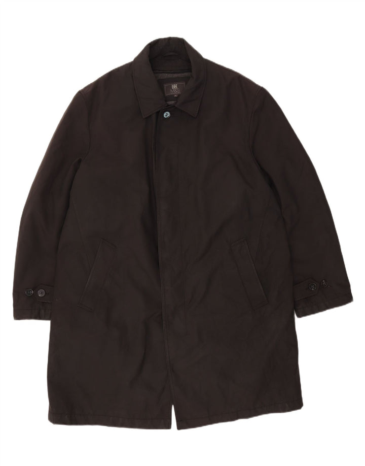 Marks & Spencer Herre Overfrakke UK 42 XL Sort Polyester