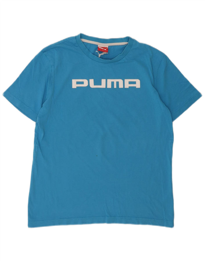 PUMA Grafisk T-shirt top til mænd, lille blå bomuld