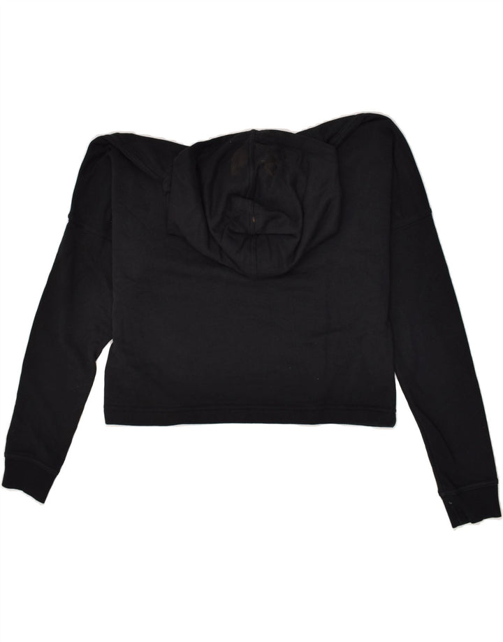 PUMA Womens Hoodie Jumper UK 10 Small Black Cotton | Vintage Puma | Thrift | Second-Hand Puma | Used Clothing | Messina Hembry 
