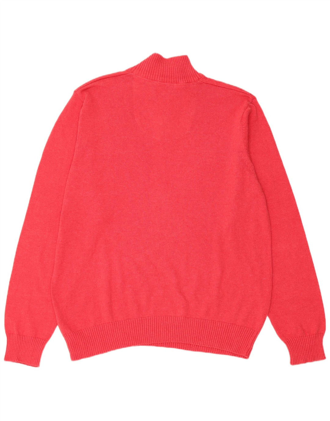 Marks & Spencer Herre Regular Fit Zip Neck Sweater Sweater Large Rød Bomuld