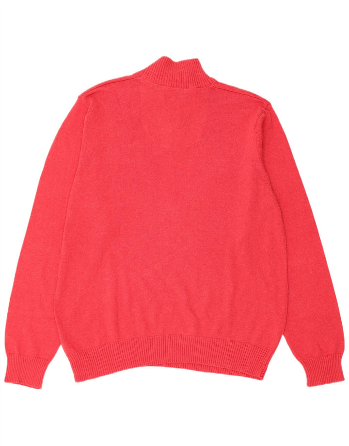 Marks & Spencer Herre Regular Fit Zip Neck Sweater Sweater Large Rød Bomuld
