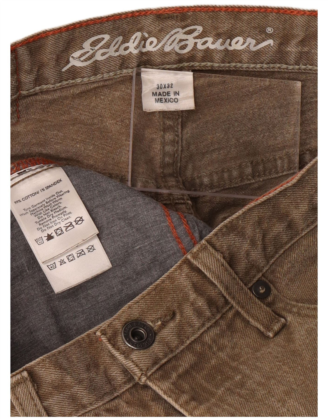 EDDIE BAUER Slim Jeans til mænd W30 L32 Beige Bomuld