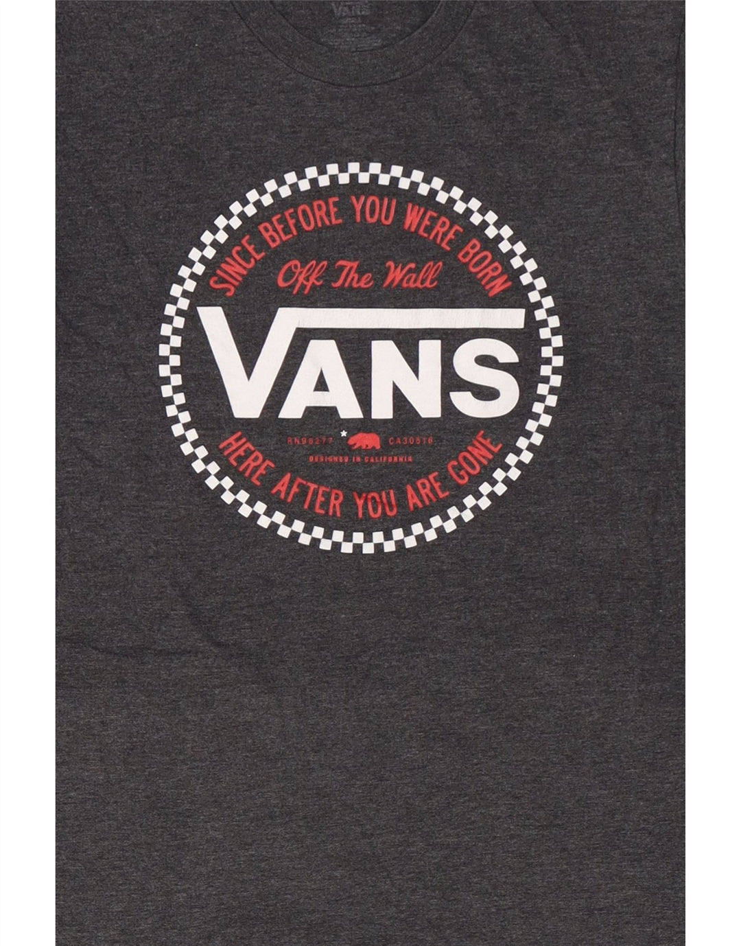VANS Mens Graphic T-Shirt Top Small Grey Vintage Vans and Second-Hand Vans from Messina Hembry 