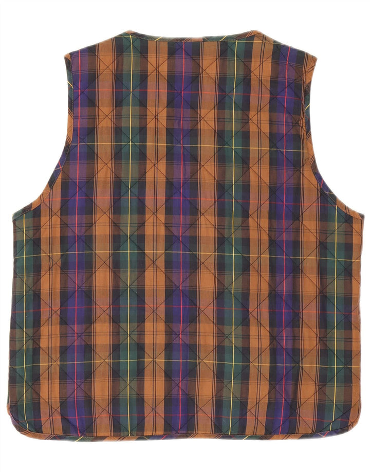 And Womens Quilted Gilet UK 14 Large Multicolored Check