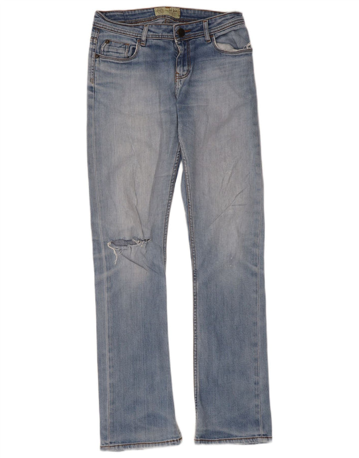 Fat Face Womens Distressed Bootcut Jeans UK 8 Small W28 L30 Blue