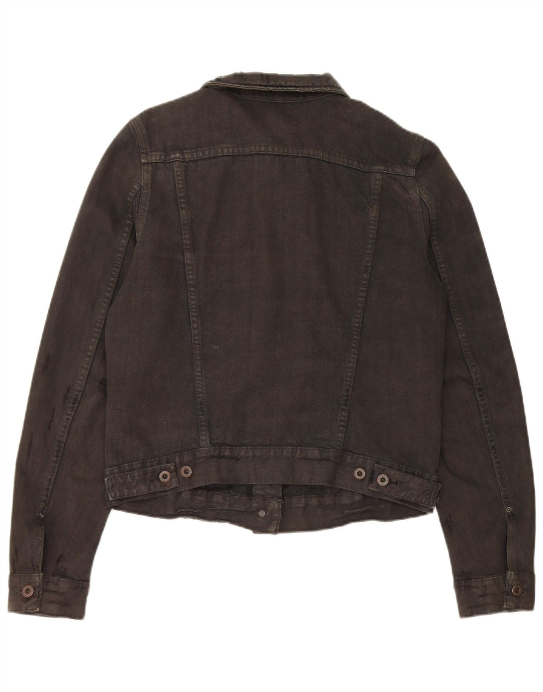 Polo Ralph Lauren Dame Distressed Crop Denim Jacket UK 14 Medium Black