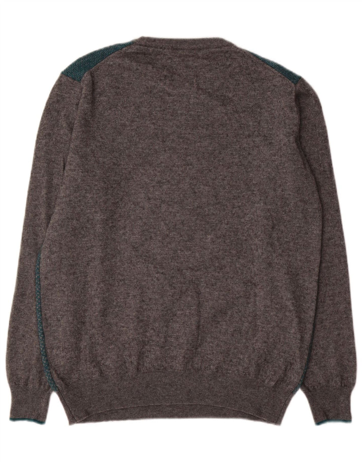 Harmont & Blaine Herre Crew Neck Jumper Sweater 2XL Grå Colourblock Uld