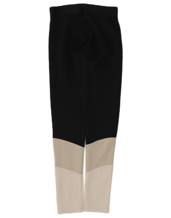 Adidas Dame Leggings UK 4/6 XS Sort Colourblock Polyester